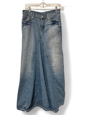 Vintage Y2K super‎ cool denim maxi skirt size 5